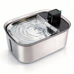 allforpaws Lifestyle Pets Wireless Stainless Steel Cat Water Fountain, Brown, 7.5-lt