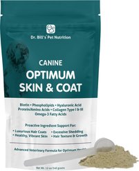 Dr. Bill's Pet Nutrition Canine Optimum Skin & Coat Dog Supplement Powder, 340-gm pouch
