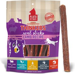 Plato Thinkers Real Sticks Lamb Recipe Dog Treats, 18-oz bag