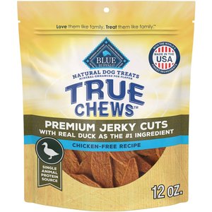 Blue Buffalo True Chews Premium Jerky Cuts Duck Dog Treats, 12-oz bag