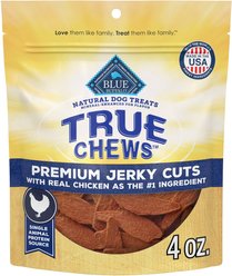 Blue Buffalo True Chews Premium Jerky Cuts Chicken Jerky Dog Treats, 4-oz bag