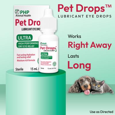 Show full view: Pet Drops Ultra Lubricant Eye Drops for Dogs & Cats, 15-mL bottle slide 8 of 10