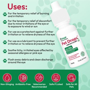 Pet Drops Ultra Lubricant Eye Drops for Dogs & Cats, 15-mL bottle