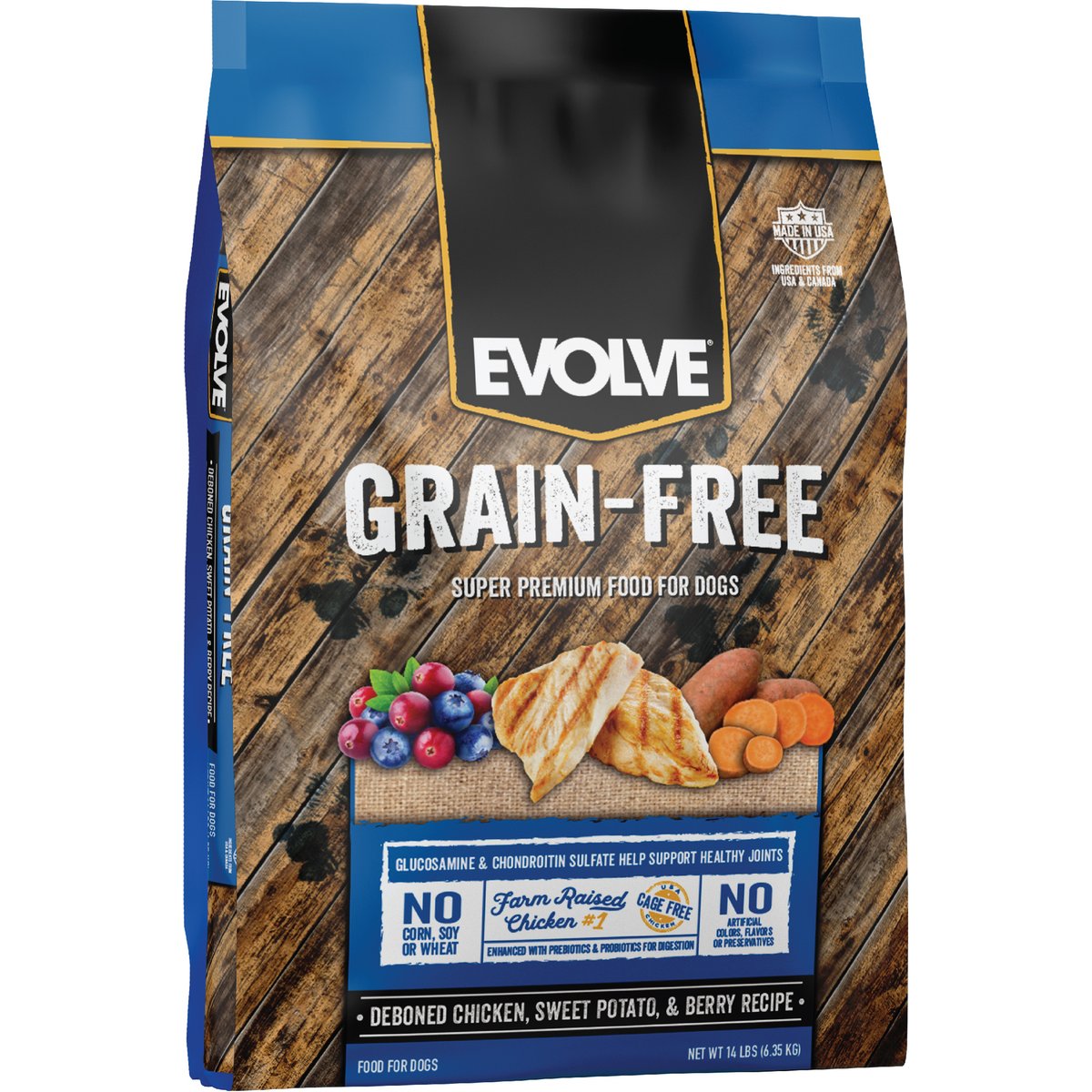 Evolve Grain-Free Deboned Chicken, Sweet Potato & Berry Dry Dog Food, 14-lb bag