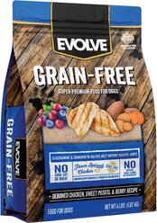 Evolve Grain-Free Deboned Chicken, Sweet Potato & Berry Dry Dog Food, 4-lb bag