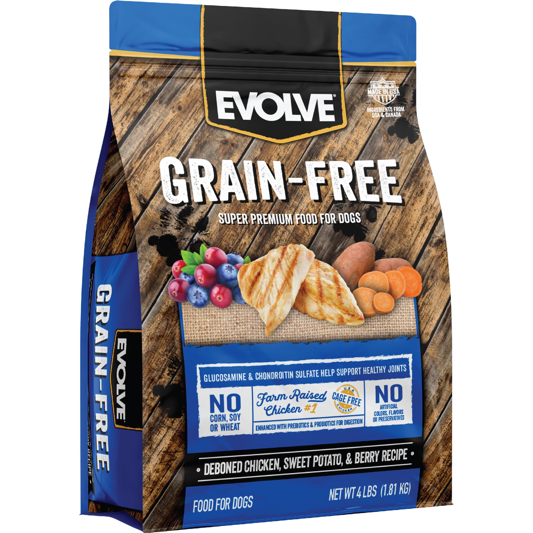 Evolve Grain-Free Deboned Chicken, Sweet Potato & Berry Dry Dog Food, 4-lb bag
