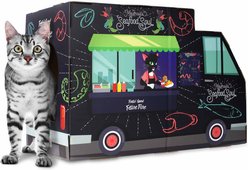 American Cat Club Cat House with Scratcher & Catnip, Vintage Retro Van slide 2 of 4