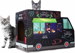 American Cat Club Cat House with Scratcher & Catnip, Vintage Retro Van