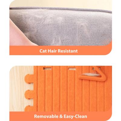 Show full view: Gapzer PeekabooIndoor Cozy Felt Covered Scratching Bed Cave Hideaway Fleece Multi Cat House & Condos, 15.7 x 15.7 x 11.8-in, Orange slide 5 of 7