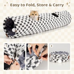Happy & Polly Cozy Convertible Cat Tunnel Toy, Grey/White Plaid slide 2 of 9