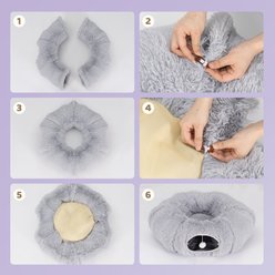Happy & Polly 3-in-1 Transformable Plush Cat Tunnel Toy, Grey slide 2 of 9