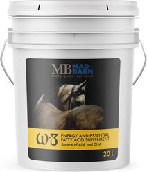 Mad Barn W-3 Oil DHA-Enriched Fat Source of Omega-3s Horse Supplement, 20-L bucket