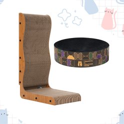 Happy & Polly L-Shape + Round Duo Cat Scratching Toy Set, 2 count, Black