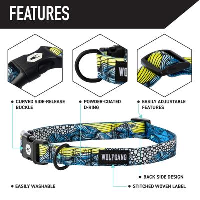 Show full view: Wolfgang Heavy Duty DawnPatrol Martingale Dog Collar with Quick Release, Medium: 12 to 18-in neck, 1-in wide slide 3 of 6