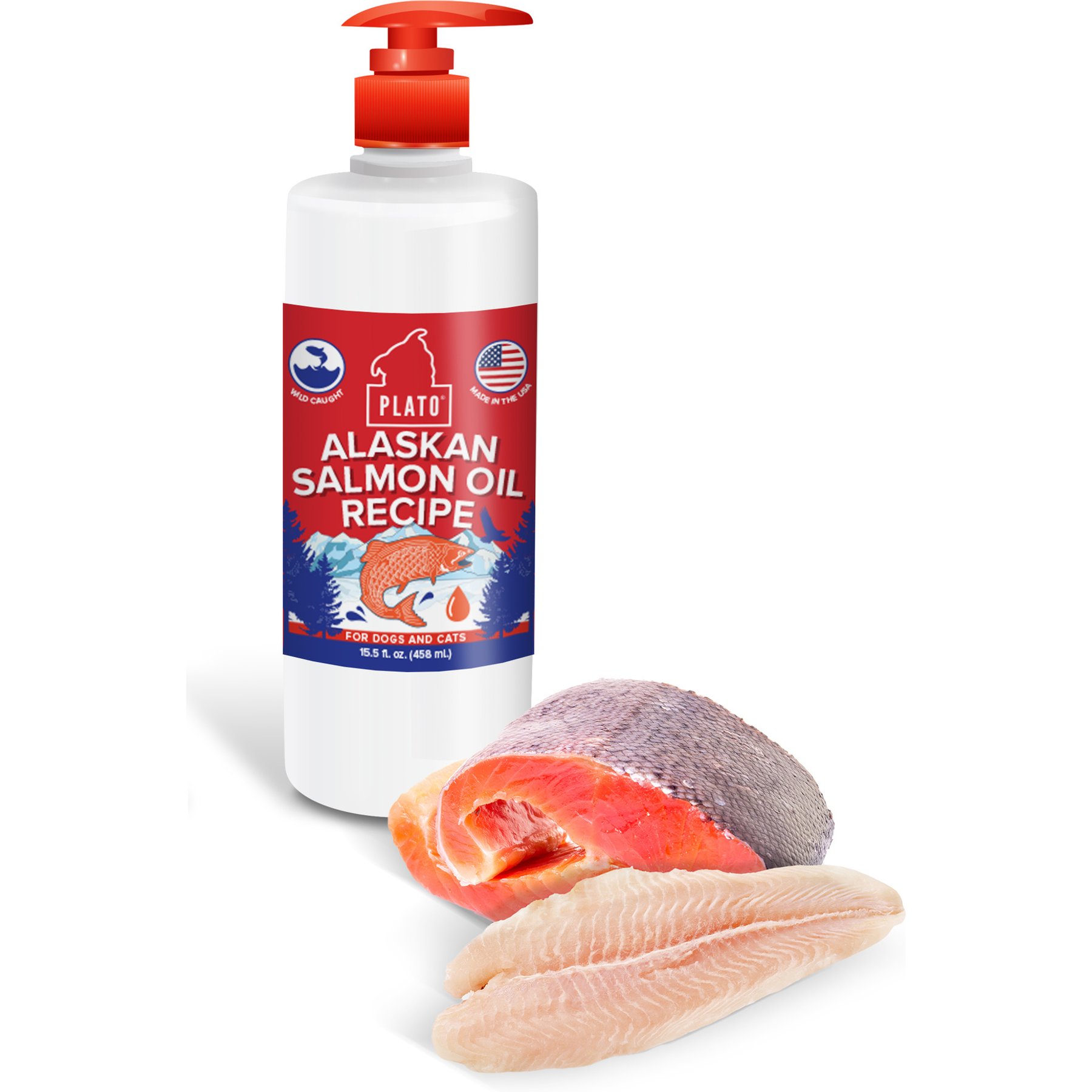 Plato Wild Alaskan Salmon Oil Dog & Cat Supplement, 32-fl oz bottle