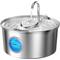 Show in main carousel: HINTON Stainless Steel Circulating Filtration System Ultra-Quiet Cat Water Fountain with Water Spout, Silver, 3.2-L slide 1 of 8