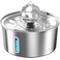 Show in main carousel: HINTON Stainless Steel Water-Level Window Quiet Pump Automatic Circulating Filtration Water Fountain for Small Dogs & Cats with Spherical Spout, Silver, 3.2-L slide 1 of 7