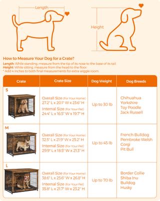 Show full view: FEANDREA Indoor Double Door Furniture Style Side Table Dog Crate, Rustic Brown, 38.6-in slide 9 of 9