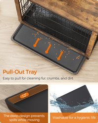 FEANDREA Double Door Furniture Style Side Table Dog Crate, Rustic Brown, 32.5-in slide 2 of 9