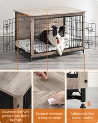 FEANDREA Furniture Style Double Door End Table Dog Crate, 38.6-in, Greige slide 2 of 9