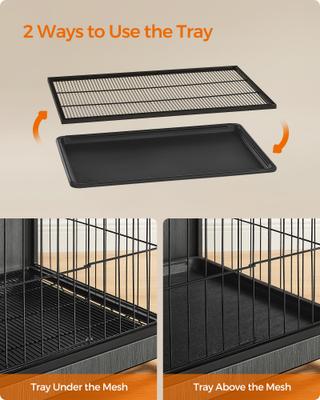 Show full view: FEANDREA Indoor Double Door Furniture Style Side Table Dog Crate, Ink Black, 38.6-in slide 5 of 7