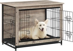 FEANDREA Double Door End Table Furniture Style Dog Crate, 32.5-in, Greige