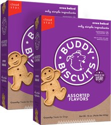 Buddy Biscuits Assorted Flavors with Roasted Chicken, Grilled Beef, Sharp Cheddar Dog Treats, 32-oz bundle