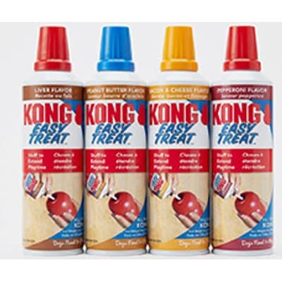 KONG Variety Pack - KONG Stuff'N Easy Treat Liver Recipe, Peanut Butter Recipe, Pepperoni Recipe & Bacon & Cheese Flavors, 8-oz bottle