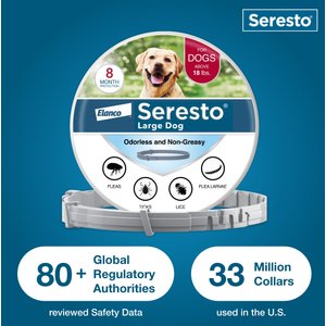 Seresto Flea & Tick Collar for Dogs, over 18-lbs, 1 Collar (8-mos. supply)