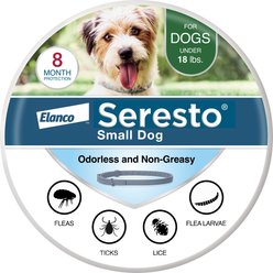Seresto Flea & Tick Collar for Dogs, up to 18-lbs, 1 Collar (8-mos. supply)