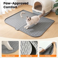 Vacqueen Silicone Waterproof/Urineproof & Non-Slip Rubber Cat Litter Mat with Lip, Large: 47.2 x 37.4 x 0.67-in slide 2 of 7