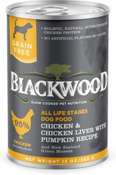 Blackwood Chicken & Chicken Liver with Pumpkin Grain-Free Adult Canned Dog Food, 13-oz, case of 12