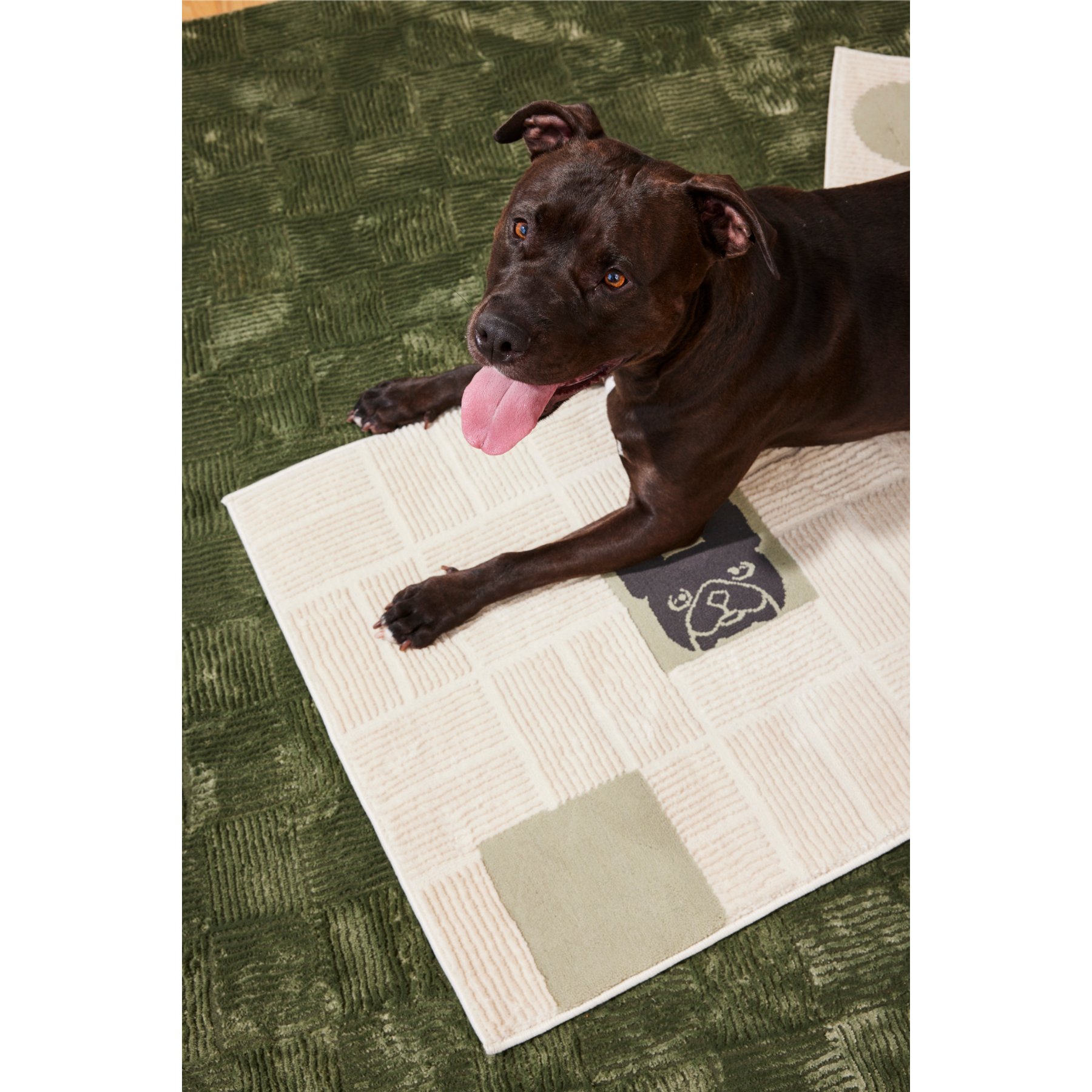 Revival Rugs Carlin Rug, Beige/Green, 3 x 2-ft