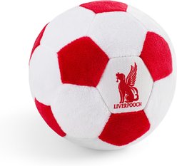 Floofball Liverpooch Soccer Ball Squeaky Plush Dog Toy, Red, 5-in slide 2 of 4