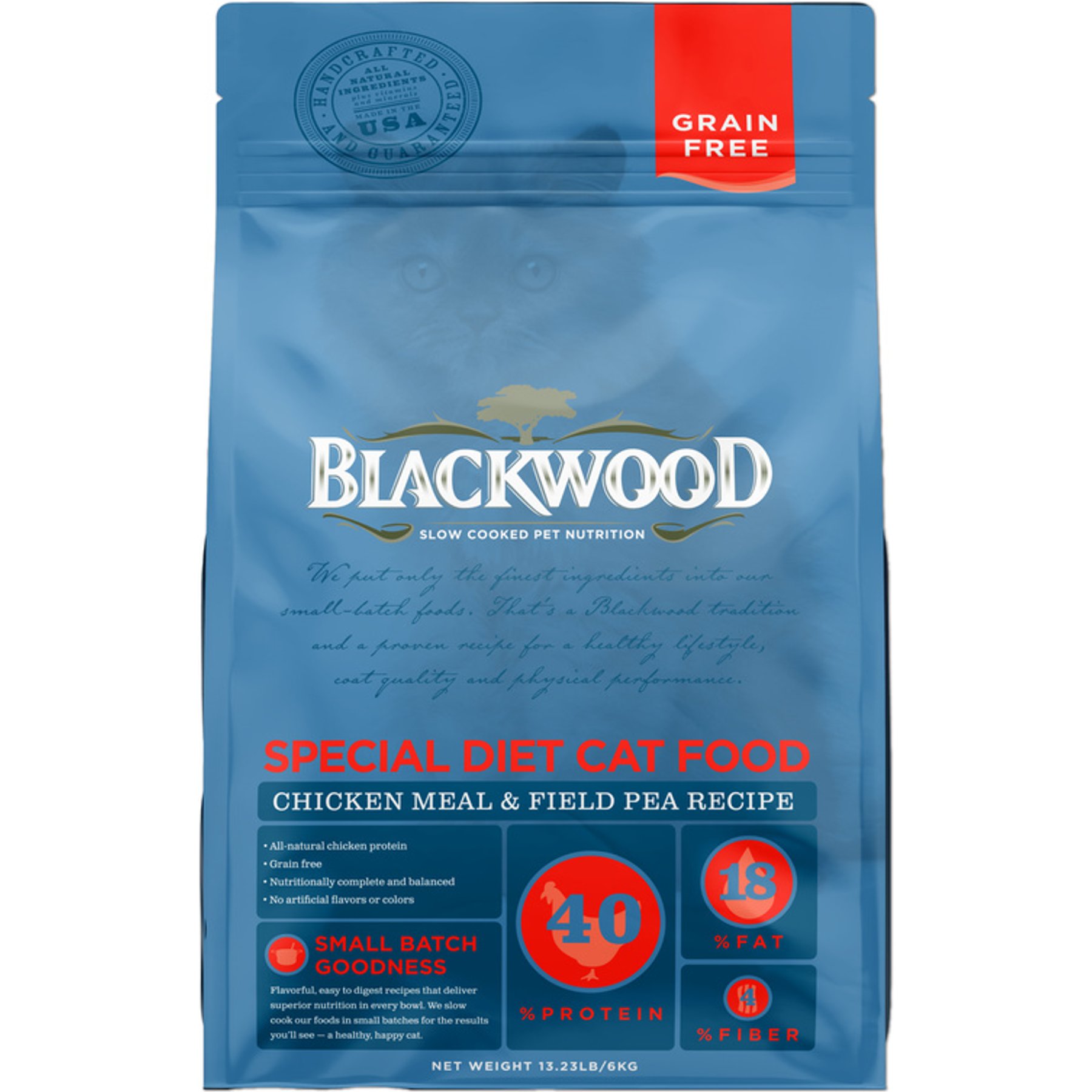 Blackwood Chicken Meal & Field Pea Grain-Free Dry Cat Food, 13.22-lb