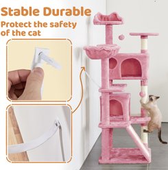 Yaheetech 57-in Plush Cat Tree & Condo, Pink slide 2 of 8