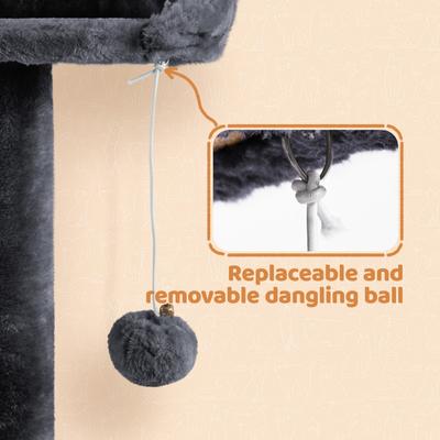 Show full view: Yaheetech 57-in Plush Cat Tree & Condo, Dark Gray slide 7 of 11