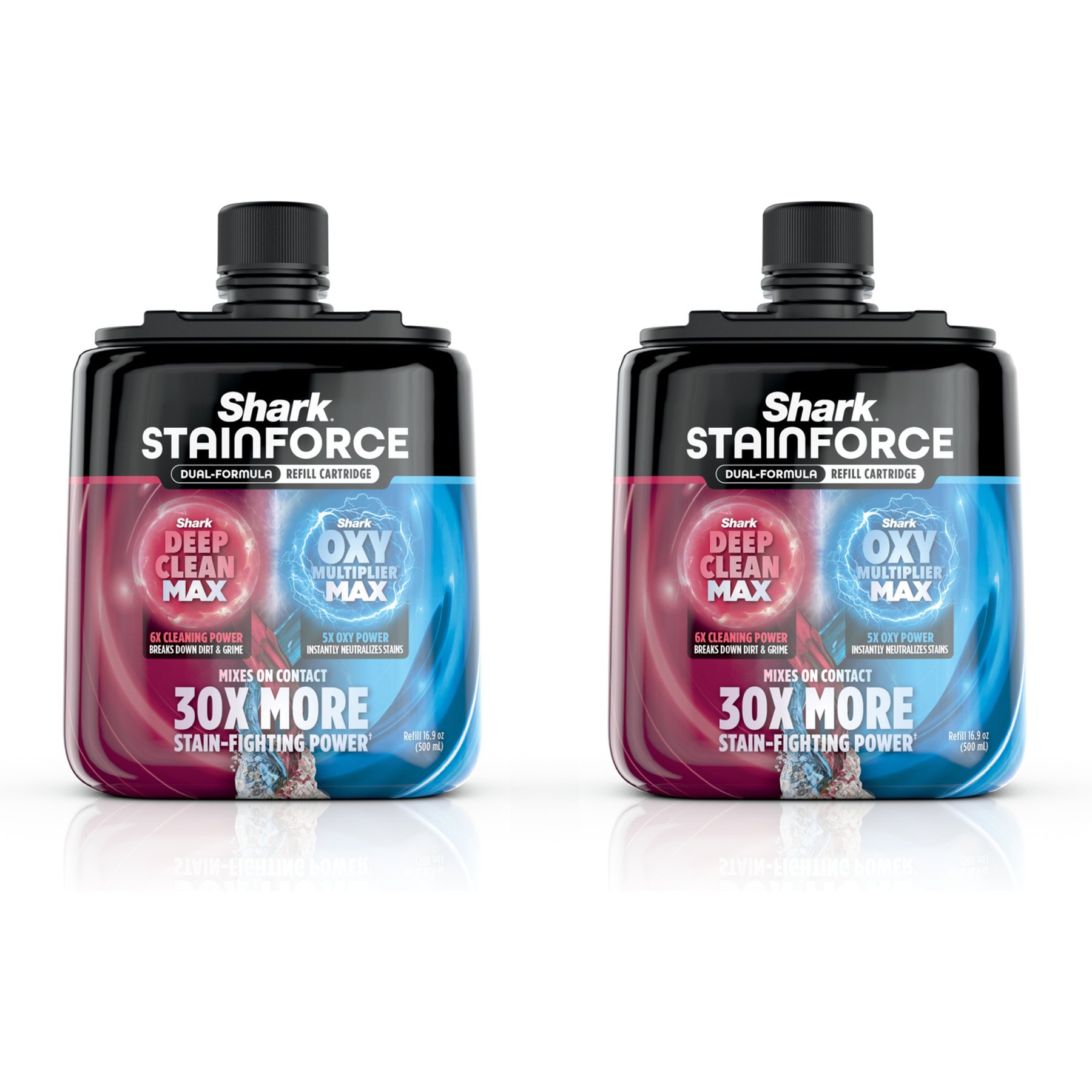 Shark StainForce Dual-Activated Stain Cleaner Refill Cartridge, 16.9-fl oz bottle, 2 count