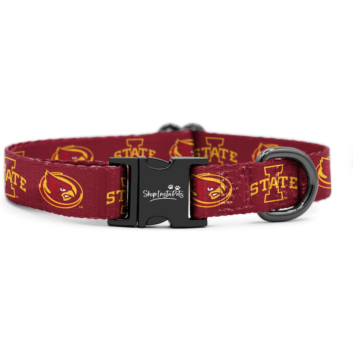 ShopInstaPets NCAA Polyester Standard Dog Collar, Large: 16 to 26-in neck, 1-in wide, Iowa State