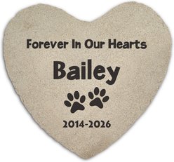 PGS Paw Prints Forever In Our Hearts Flat Garden Stone, Black, 10-in