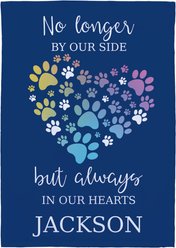 PGS No Longer By Our Side But Forever In Our Hearts Rainbow Paws Double Sided Flag, Blue/Purple/Green/White, 18 x 12-in