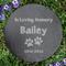 Show in main carousel: PGS Paw Prints In Loving Memory Slate Round Garden Stone, White, 10-in slide 2 of 2