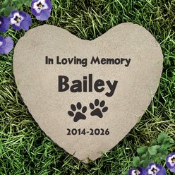 PGS Paw Prints In Loving Memory Flat Garden Stone, Black, 10-in slide 2 of 2