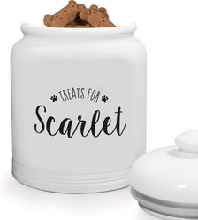 PGS Treats For with Paw Prints Cookie Jar, Black/White