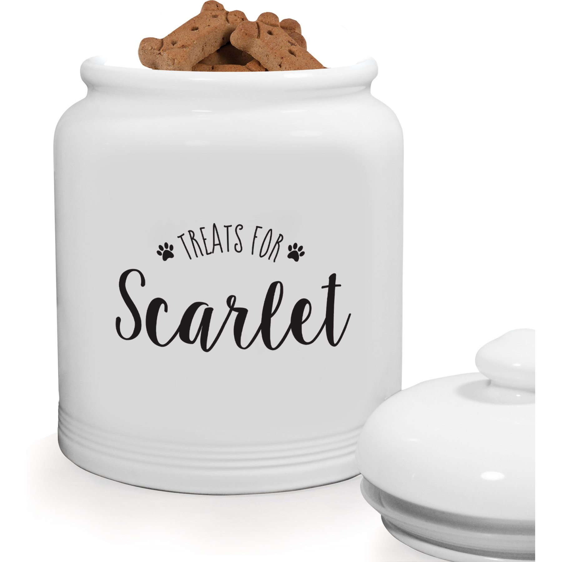 PGS Treats Paw Prints Cookie Jar, Black/White