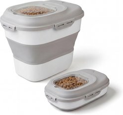 Luciphia Collapsible Dog Food Storage Container with Airtight Lids, Gray, 35-lb