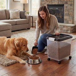 Luciphia Combo Airtight Dog Food Storage Container with Wheels, Clear, 33-lb slide 2 of 8