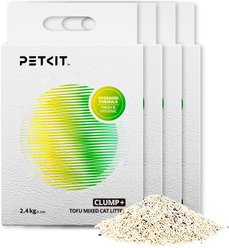 PETKIT Clump+ Tofu Mixed Flushable Clumping Cat Litter, 5.19-lb bag, case of 4