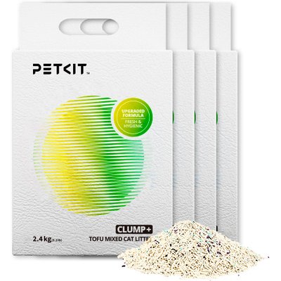 PETKIT PETKIT Clump+ Tofu Mixed Flushable Clumping Cat Litter, 5.19-lb bag, case of 4