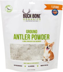 Buck Bone Organics Ground Antler Powder Dog Food Topping, 1-lb bag